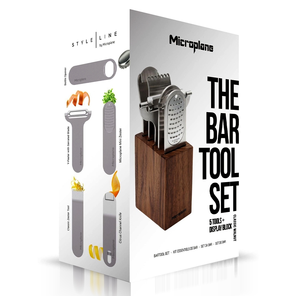 Microplane - Bar Tool Set, 5 teilig | Walnuss