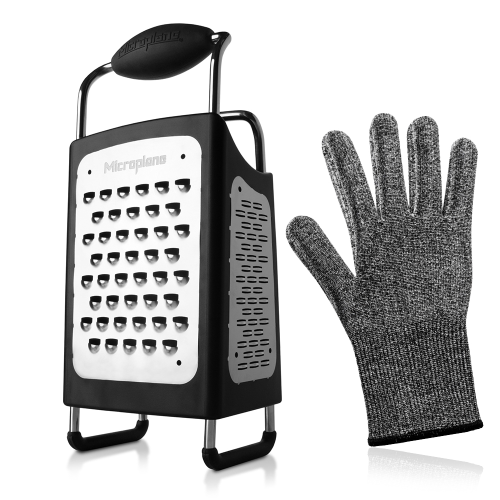 Microplane - 4 Sided Box Grater  + Glove