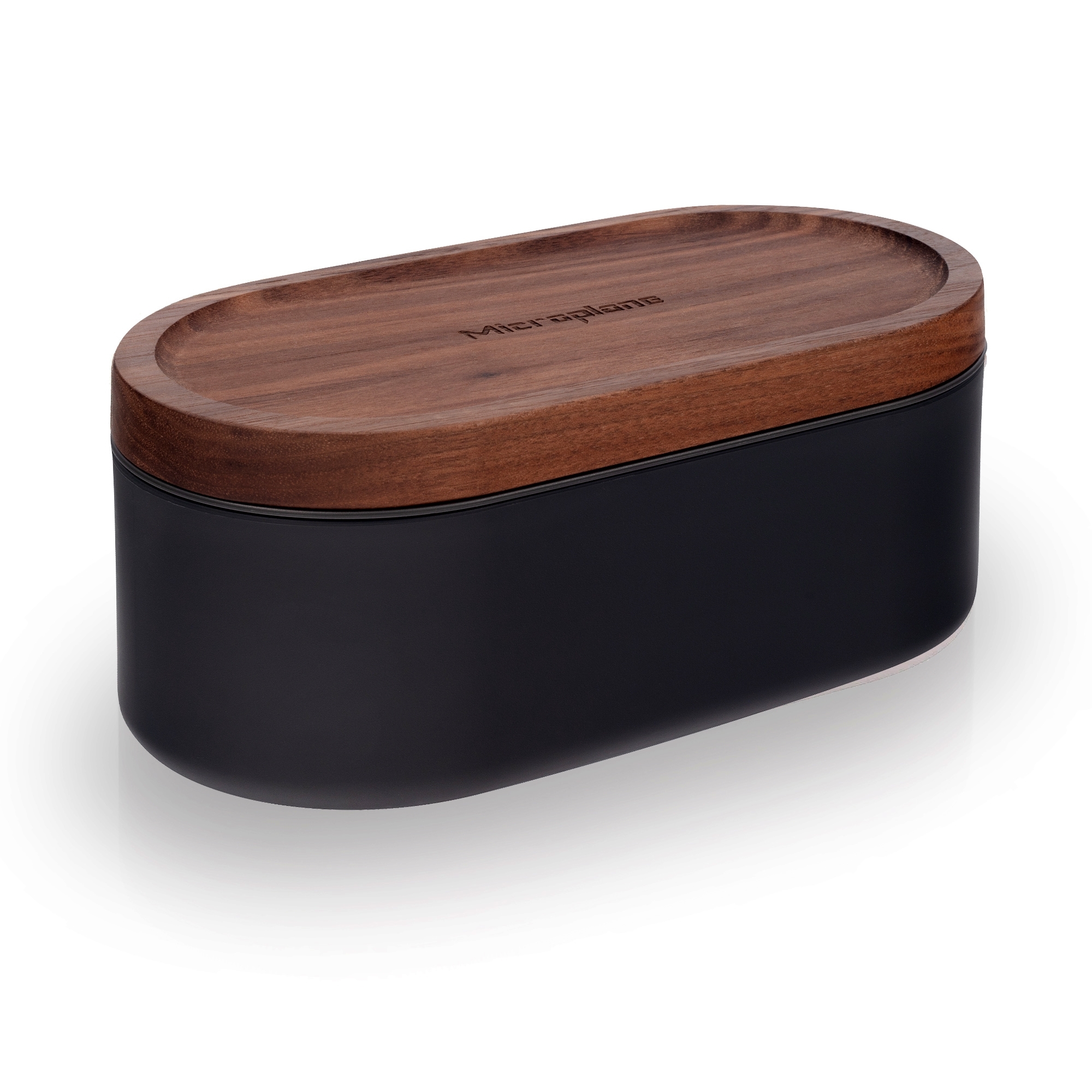 Microplane - Hand grater with Container & 2 lids | After Dark Grey / Walnut Wood Microplane - Hand grater with Container & 2 lids | After Dark Grey / Walnut Wood