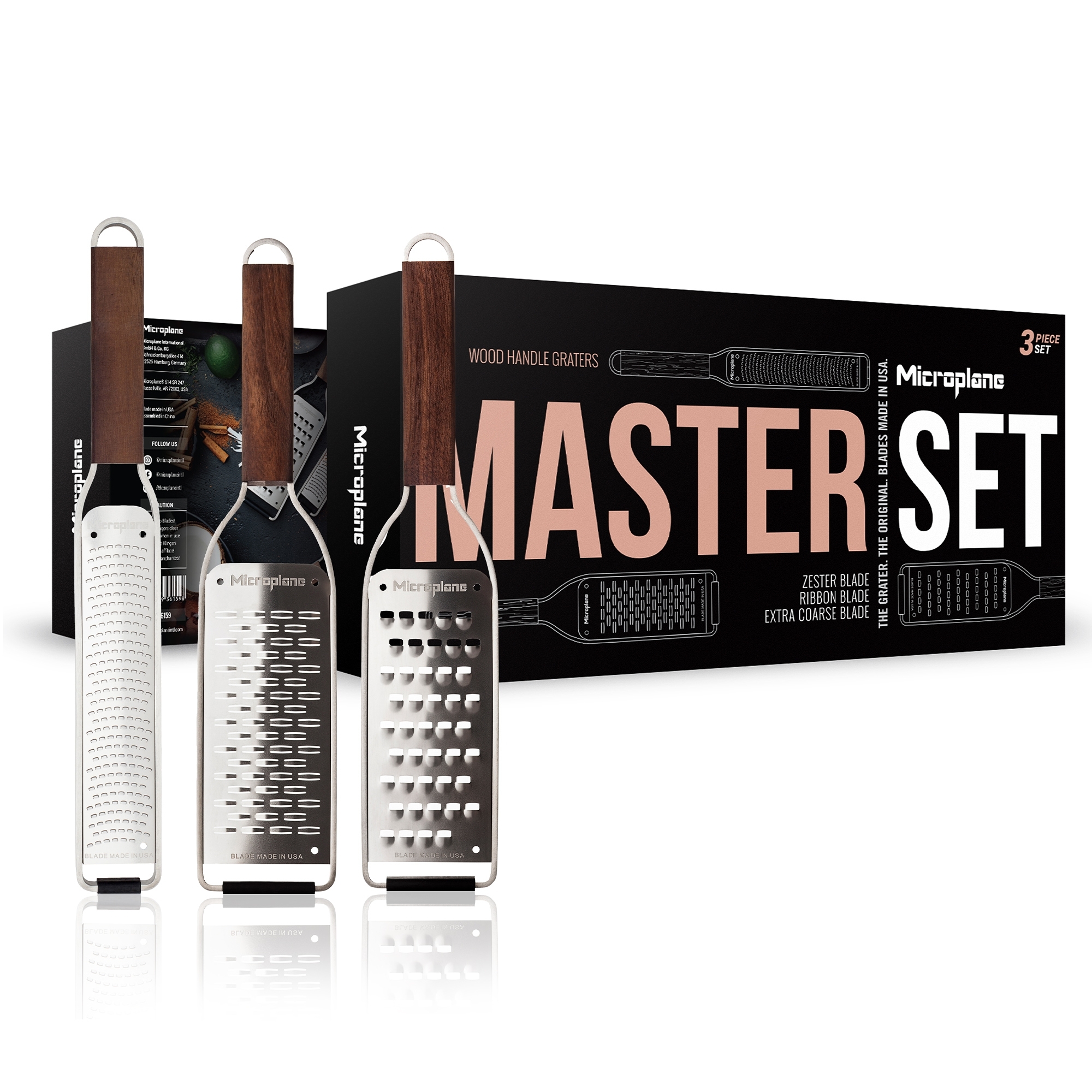 Microplane - Master Grater Set of 3 | Zester - Very coarse grater - Medium Ribbon Microplane - Master Grater Set of 3 | Zester - Very coarse grater - Medium Ribbon